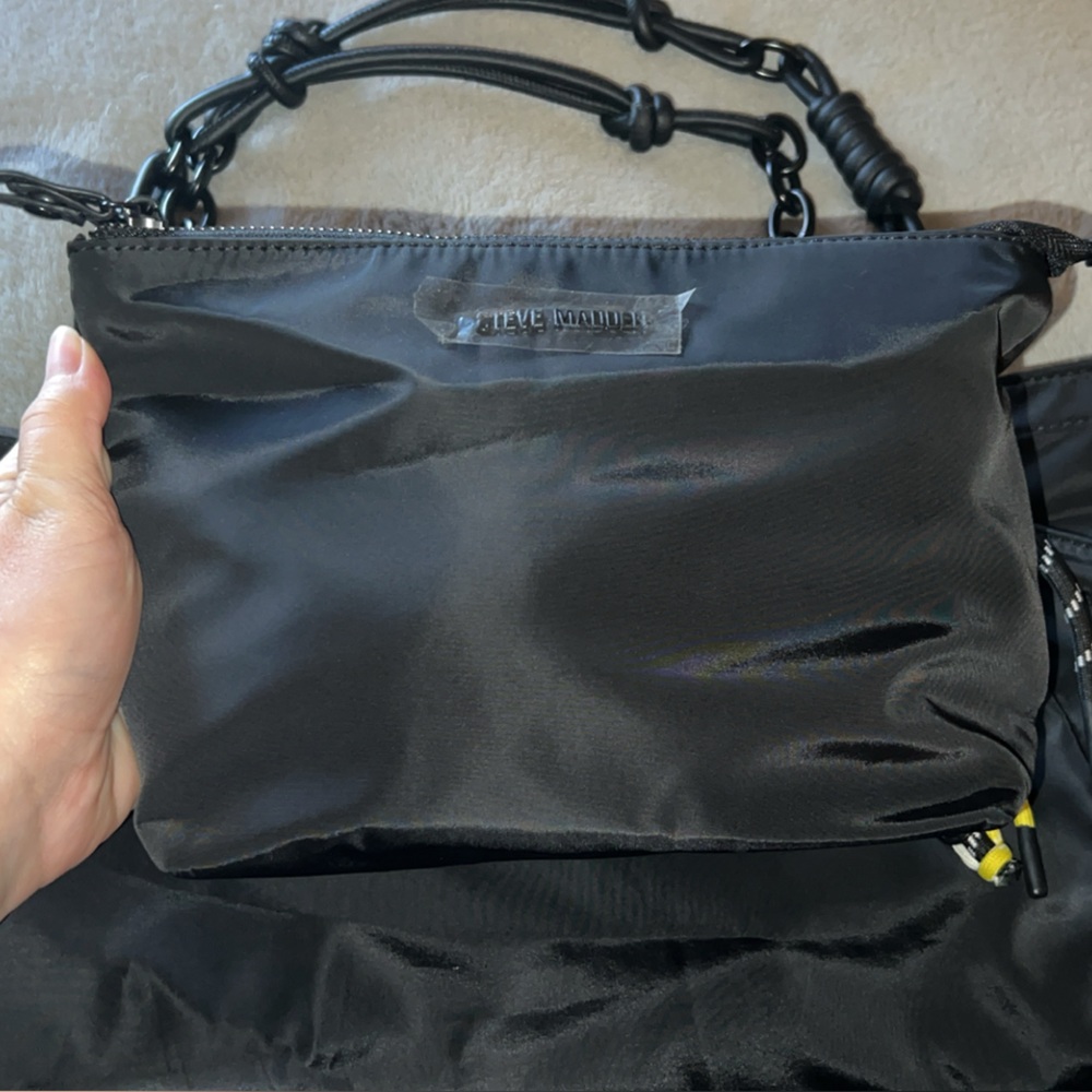 Steve Madden Nylon Tote Bag with Chain Straps - Picture 4 of 8